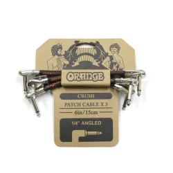 Orange Crush Right Angle to Right Angle Instrument Cable - 6 Inch (3 Pack)