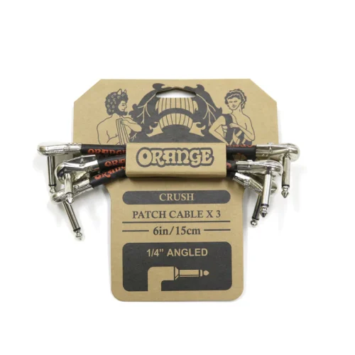 Orange Crush Right Angle to Right Angle Instrument Cable - 6 Inch (3 Pack)