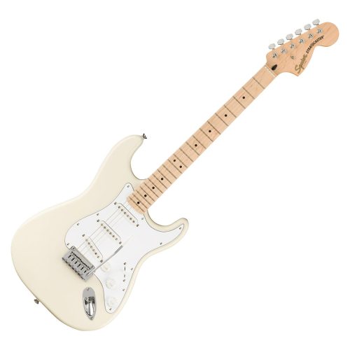 Fender Squier Affinity Series Stratocaster Electric Guitar – Olympic White with Maple Fingerboard - Image 2