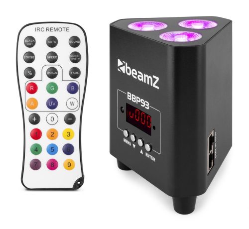 BeamZ BBP93 Battery Uplight Par 3 x 10w - Image 2