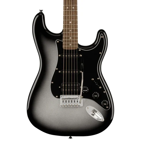 Fender Squier FSR Affinity Series Stratocaster HSS, Laurel Fingerboard, Black Pickguard, Silverburst
