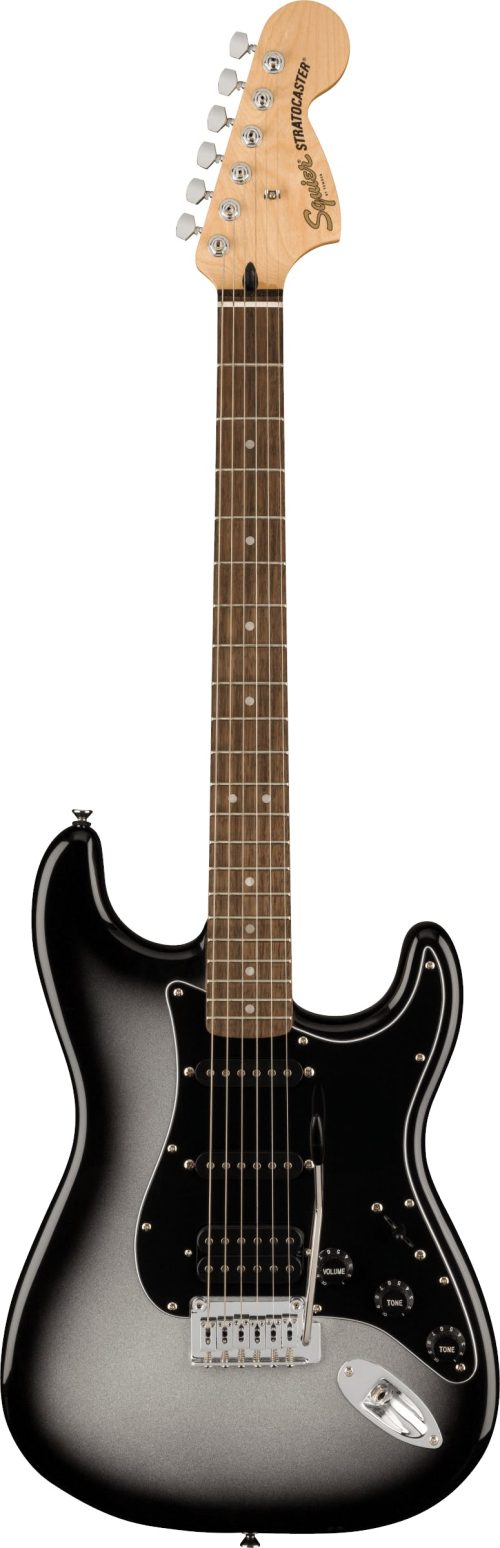 Fender Squier FSR Affinity Series Stratocaster HSS, Laurel Fingerboard, Black Pickguard, Silverburst - Image 2