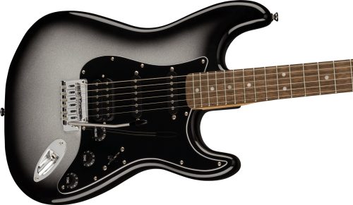 Fender Squier FSR Affinity Series Stratocaster HSS, Laurel Fingerboard, Black Pickguard, Silverburst - Image 4
