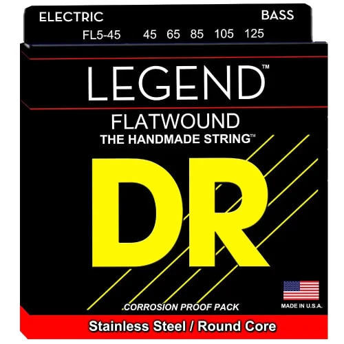 DR Legend Flatwound Bass Strings FL5-45 Medium - 5 String - 45-125 - Image 2