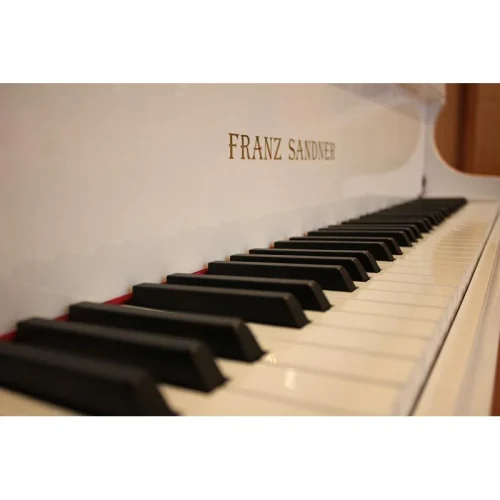 Sandner SG151 White Baby Grand Piano with Bench - Image 3