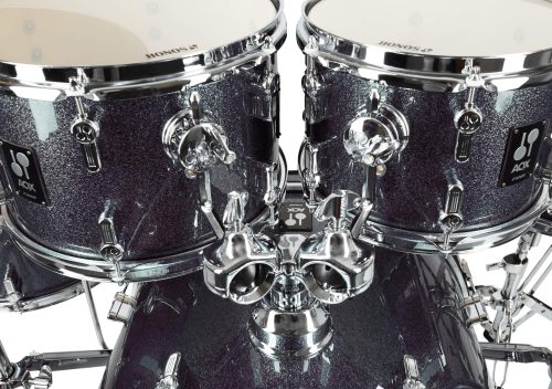 Sonor AQX Studio 5-piece Complete Drum Set - Black Midnight Sparkle - Image 2
