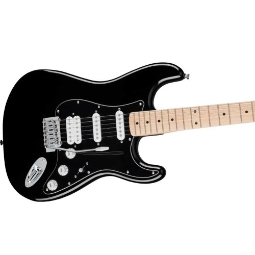 Fender Squier FSR Affinity Series Stratocaster HSS, Maple Fingerboard, Black Pickguard - Black - Image 4