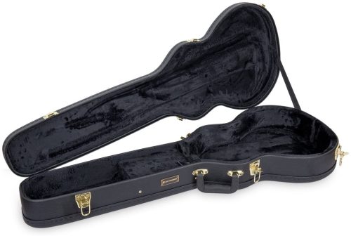 Crossrock Hardshell Multi-ply Wooden Electric Guitar Case, Les Paul Body Style - Black - Image 5