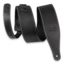 Levy's M17BASBLK 2.5-inch Wide Butter Leather Guitar Strap - Black