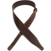 Levy's M17BASDBR 2.5-inch Wide Butter Leather Guitar Strap - Dark Brown