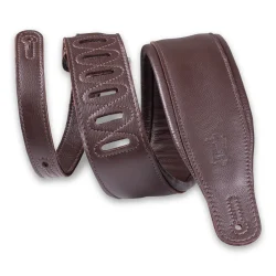 Levy's M26GP-DBR-DBR Garment Leather Guitar Strap - Dark Brown