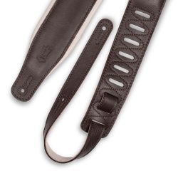 Levy's M26GP-DBR-CRM Garment Leather Guitar Strap - Dark Brown and Cream