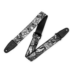 Levy's MP2TAT 2-inch Poly Tattoo Guitar Strap - Black/White Clown