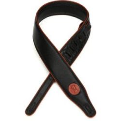 Levy's MSS17 2 1/2 inch Wide Black Garment Leather Guitar Strap - Black