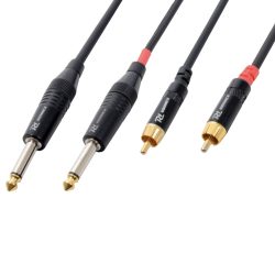 PD Connex – 2X6.3 Mono Jack – 2XRCA Male 3m Cable