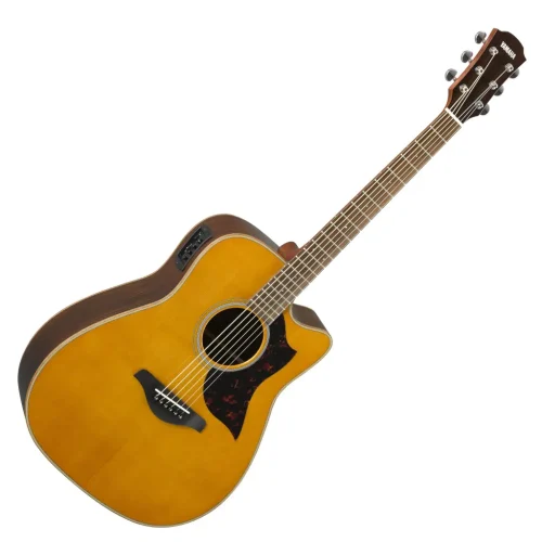 Yamaha A1R Dreadnought Acoustic-Electric Guitar – Vintage Natural - Image 3