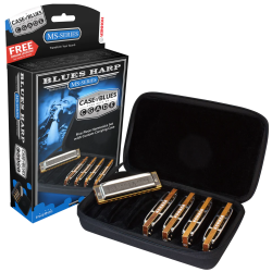 Hohner Blues Harp 5-piece Harmonica Set with Case