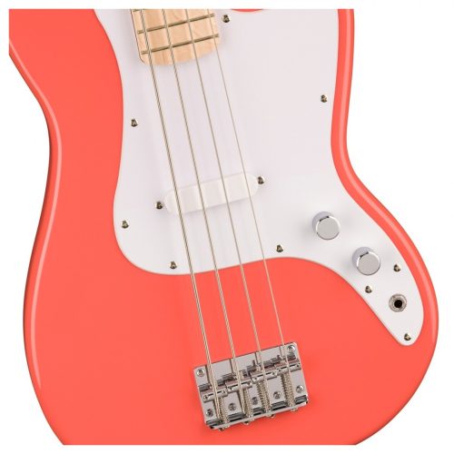 Fender Squier Sonic Bronco 4 String Bass Guitar - Tahitian Coral - Image 4