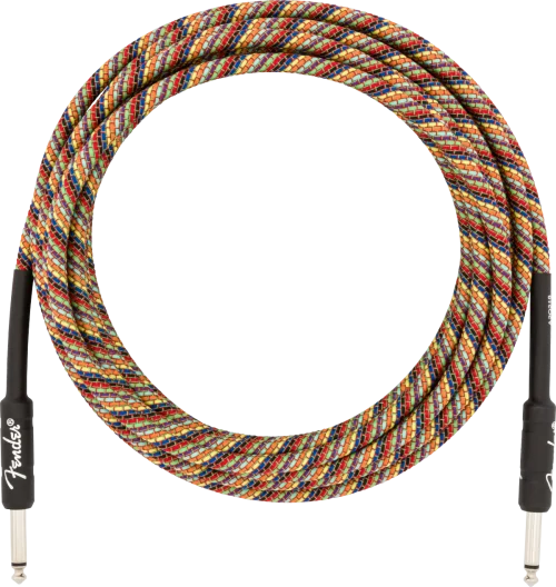 Fender Festival Hemp Straight to Straight Instrument Cable- 18.6 foot Rainbow