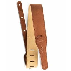 Taylor Gemstone 2.5 inch Sanded Leather Guitar Strap - Medium Brown