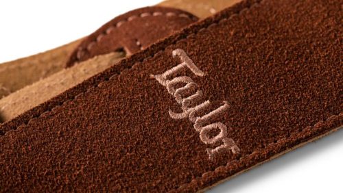 Taylor 2.5 inch Embroidered Suede Guitar Strap - Honey Gold - Image 2
