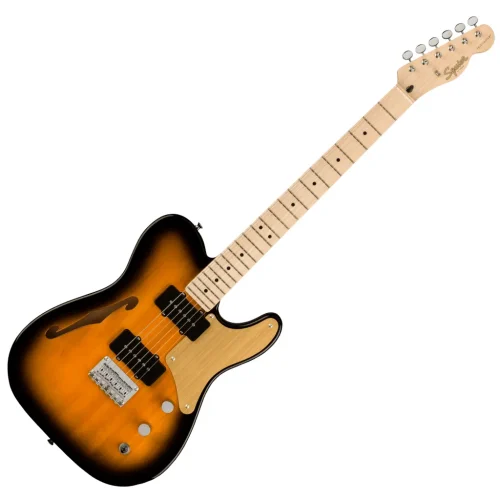 Fender Squier Paranormal Cabronita Telecaster Thinline Electric Guitar – Gold Anodized Pickguard – 2-Color Sunburst - Image 2