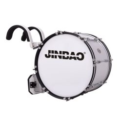 Jinbao Economical 26×12 Marching Bass Drum with Carrier – White