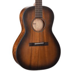 CORT Core-PE Mahogany Parlor Acoustic Electric Guitar – Open Pore Black Burst