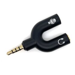 Cyberdyne 3.5mm 4-Way Male – 3.5mm Female Headphone/Mic Adapter