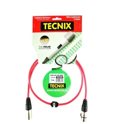 TECNIX CABLE XLR MALE-XLR FEMALE 1M RED