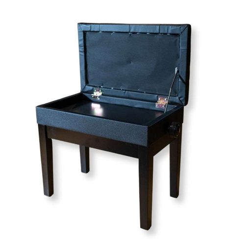 Sandner SPB32B Pro Piano Bench - Matte Black, Straight Legs, Adjustable Height - Image 2