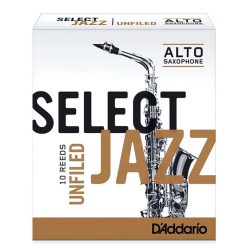 D’Addario Select Jazz Unfiled Alto Saxophone Reeds Box of 10