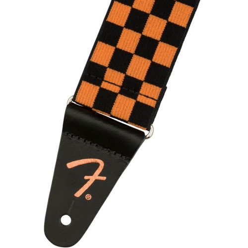 Fender 2 inch WeightLess Elastic Guitar Strap, Checker Design