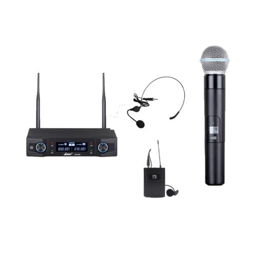 Lane LR-625 Dual UHF Wireless Microphone Set (Handheld and Lapel/Headset)