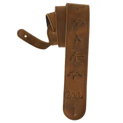 PRS Leather Bird Strap – Black 2.5 inch-wide Soft Leather Guitar Strap
