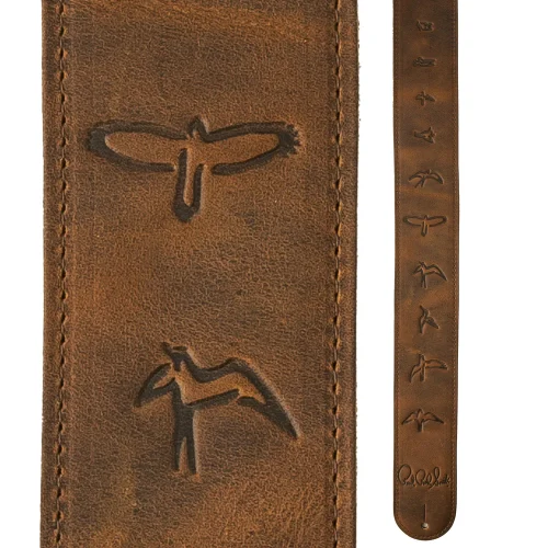 PRS Leather Bird Strap – Black 2.5 inch-wide Soft Leather Guitar Strap - Image 2