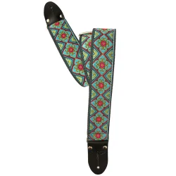 PRS Deluxe 2 inch Retro Guitar Strap - Teal/Pink