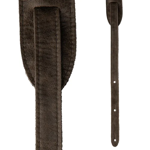 PRS 2 inch Leather Strap, Embossed Birds, Worn Black - Image 3