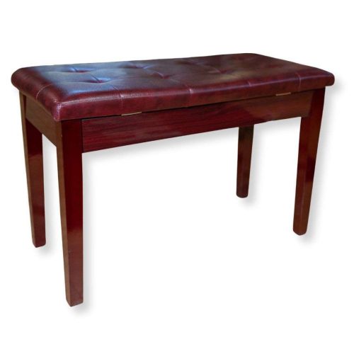 Sandner SPB12M Piano Bench - Polished Mahogany, Straight Legs