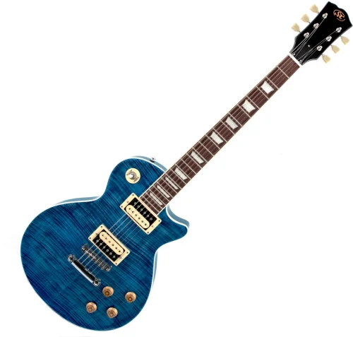 SX EC3H Les Paul Electric Guitar - Translucent Ocean Blue