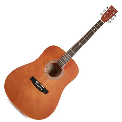 SX SD104 Dreadnought Acoustic Guitar – Brown - Image 2