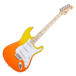 SX SEM1 Stratocaster Electric Guitar - Burning Fire