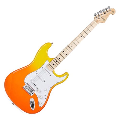 SX SEM1 Stratocaster Electric Guitar - Burning Fire