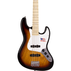 SX SJB75 Swamp Ash 4 String Bass Guitar - 3 Tone Sunburst
