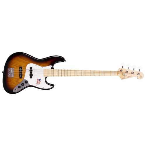 SX SJB75 Swamp Ash 4 String Bass Guitar - 3 Tone Sunburst - Image 2