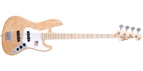 SX SJB75 Swamp Ash 4 String Bass Guitar - Natural - Image 2