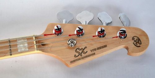 SX SJB75 Swamp Ash 4 String Bass Guitar - Natural - Image 5