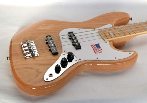 SX SJB75 Swamp Ash 4 String Bass Guitar - Natural - Image 3
