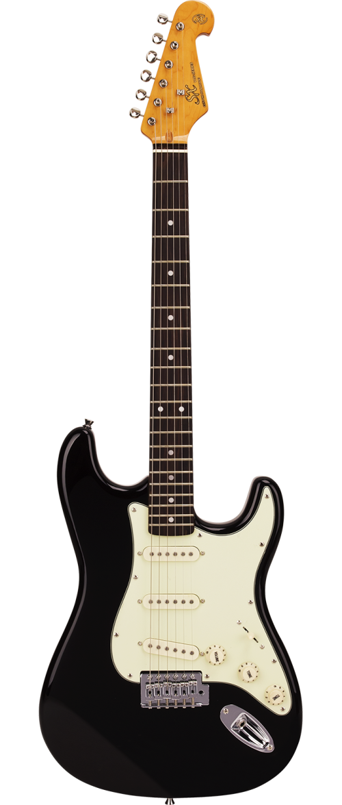 SX Strat SST62 Electric Guitar - Black - Image 2