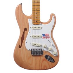 SX SST Ash Strat Electric Semi Hollowbody Guitar – Natural